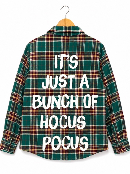 cakeworthy Tops - Disney Cakeworthy Hocus Pocus It's Just A Bunch Of Hocus Pocus plaid flannel S